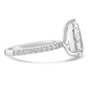 14k White Gold 2.50ct Lab Grown Pear Diamond Band Engagement Ring