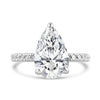 14k White Gold 2.50ct Lab Grown Pear Diamond Band Engagement Ring