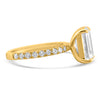 14k Yellow Gold 3.70ct Lab Grown Emerald Diamond Band Engagement Ring