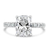 14k White Gold 2.50ct Lab Grown Elongated Cushion Diamond Band Engagement Ring