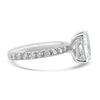 14k White Gold 2.50ct Lab Grown Elongated Cushion Diamond Band Engagement Ring