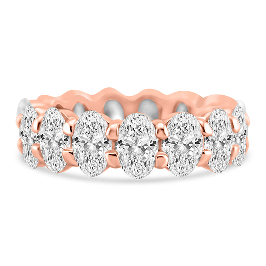 14k Rose Gold Lab Grown Oval Diamond Eternity Band 7.00ctw