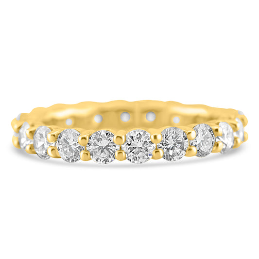 14k Yellow Gold Lab Grown Round Diamond Eternity Band 2.50ctw