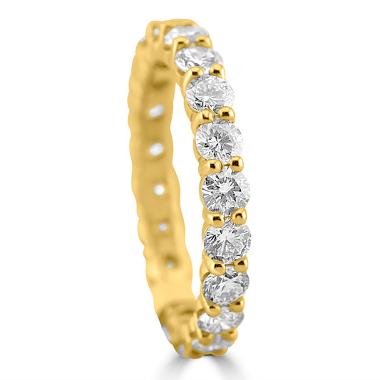 14k Yellow Gold Lab Grown Round Diamond Eternity Band 2.50ctw