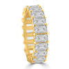 14k Yellow Gold Lab Grown Emerald Diamond Eternity Band 6.00ctw