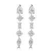 14k White Gold Lab Grown Multi Shape Diamond Drop Earrings 2.70ctw