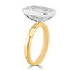14k Yellow Gold 4.50ct Lab Grown Emerald Diamond Bezel Engagement Ring