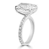 14k White Gold 5.00ct Lab Grown Elongated Cushion Diamond Band Engagement Ring