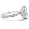 14k White Gold 5.00ct Lab Grown Elongated Cushion Diamond Band Engagement Ring