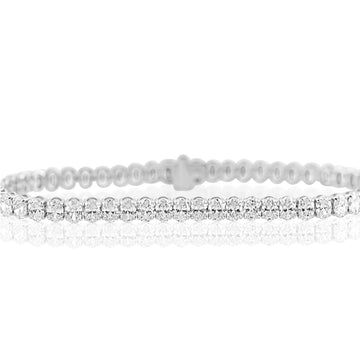 14k White Gold Lab Grown Oval Diamond Tennis Bracelet 9.50ctw