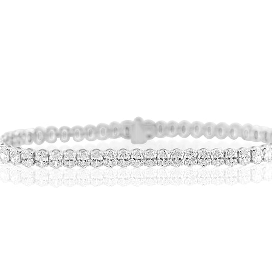 14k White Gold Lab Grown Oval Diamond Tennis Bracelet 9.50ctw