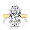 14k Yellow Gold 5.00ct Lab Grown Moval Diamond Invisible Halo Solitaire Engagement Ring