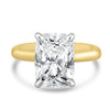 14k Yellow Gold 4.50ct Lab Grown Elongated Cushion Diamond Solitaire Engagement Ring