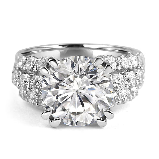 14k White Gold 3.00ct Round Diamond Engagement Ring