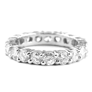 14k White Gold Round Lab Grown Diamond Eternity Band 3.50ctw