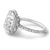 14k White Gold 4.50ct Lab Grown Elongated Cushion Diamond Halo Engagement Ring