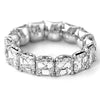 14k White Gold 9.00ctw Asscher Lab Grown Diamond Eternity Band
