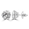 14k White Gold Lab Grown Round Diamond Stud Earrings 5.00ctw