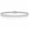 14k White Gold Lab Grown Marquise Diamond Slanted Tennis Bracelet 7.25ctw