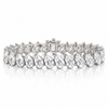 14k White Gold Lab Grown Pear Diamond Slanted Tennis Bracelet 9.50ctw