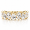 14k Yellow Gold Lab Grown Alternating Pear Diamond Half Eternity Band 2.20ctw