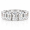 14k White Gold Lab Grown Emerald Diamond Half Eternity Comfort Band 3.30ctw