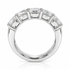 14k White Gold Lab Grown Emerald Diamond Half Eternity Comfort Band 3.30ctw