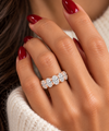 14k Rose Gold Lab Grown Oval Diamond Eternity Band 8.00ctw