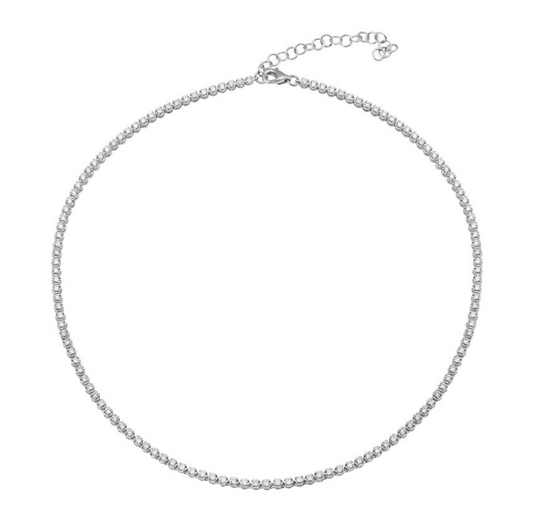 14k White Gold Mini Diamond Tennis Necklace 2.00ctw