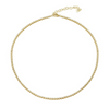 14k Yellow Gold Mini Diamond Tennis Choker Necklace 2.00ctw