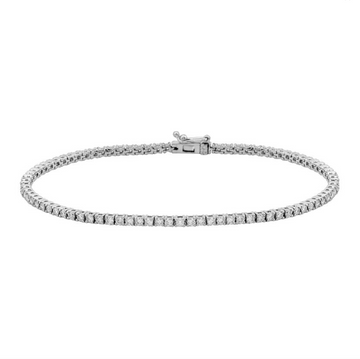 14k White Gold Classic 4 Prongs Diamond Tennis Bracelet 1.70ctw