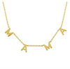 14k Yellow Solid Gold Spaced MAMA Necklace