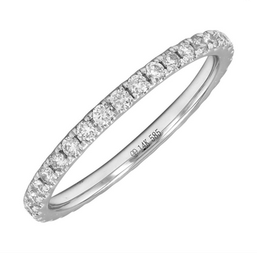 14k White Gold Round Diamond Eternity Band .45ct