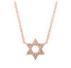 14k Rose Gold Star of David Diamond Necklace 10mm