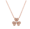 14k Rose Gold Clover Flower Diamond Necklace