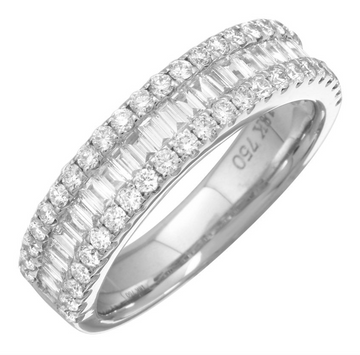 18k White Gold Baguette Diamond Ring .90ctw