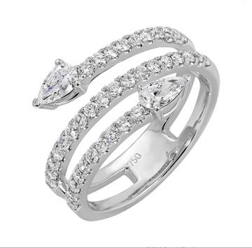 18k White Gold Diamond Wrap Ring