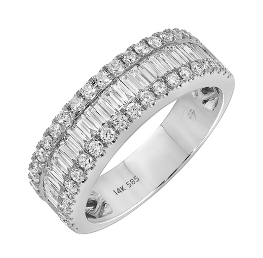 14k White Gold Baguette Diamond Ring 1.00ctw