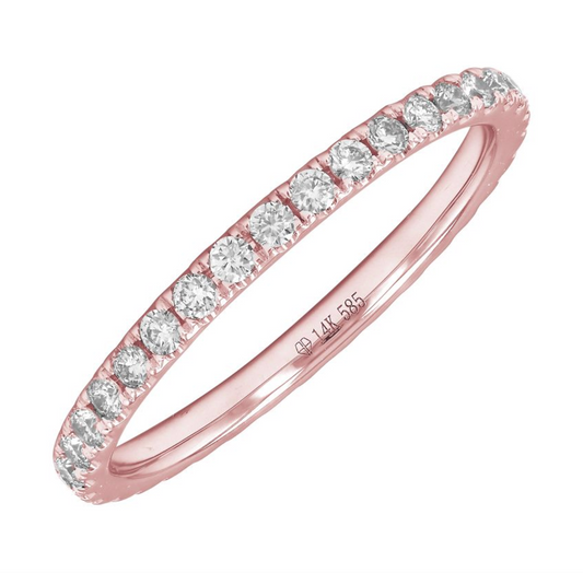 14k Rose Gold Round Diamond Eternity Band .45ct