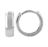 14k White Solid Gold Mini Wide Huggie Earrings 10mm