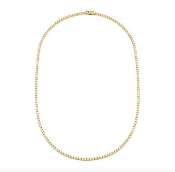 14k Yellow Gold Classic Diamond Tennis Necklace 2.35ctw