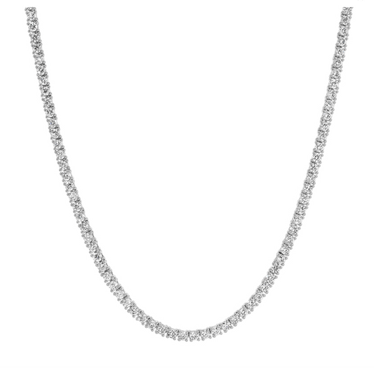 14k White Gold 3.60ctw Classic Diamond Tennis Necklace