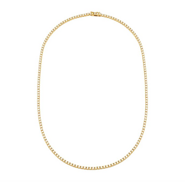 14k Yellow Gold Classic Diamond Tennis Necklace 5.00ctw