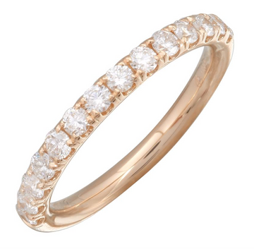 14k Rose Gold Round Diamond Band .50ctw