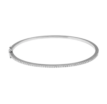 14k White Gold Diamond Bangle .50ctw