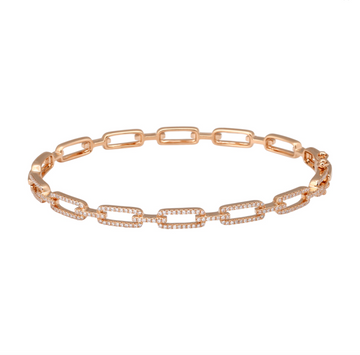 14k Rose Gold Diamond Link Bangle .45ctw