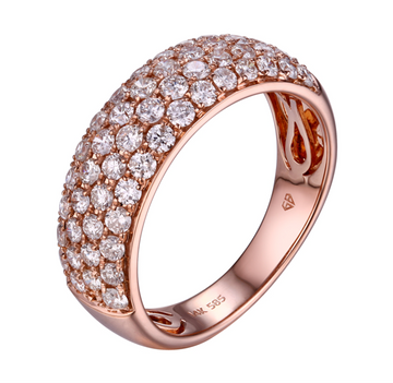 14k Rose Gold Dome Diamond Ring