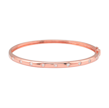 14k Rose Gold Diamond Inlay Bangle .45ctw