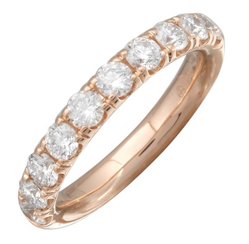 14k Rose Gold Round Diamond Band 1.10ctw