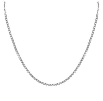 14k White Gold 3/4 Way Diamond Tennis Chain Necklace 1.25ctw